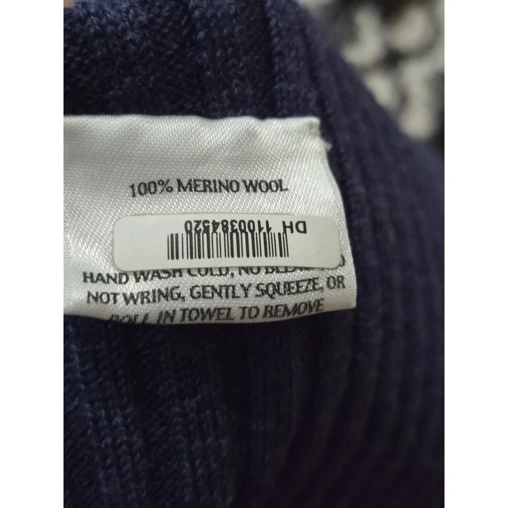 Eileen Fisher Merino Wool Cardigan Size S Blue Open Front Long Duster Layering